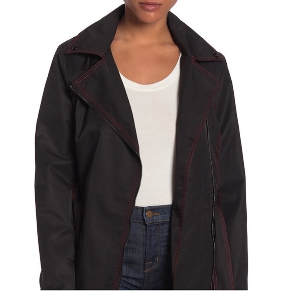 New MICHAEL Michael Kors Asymmetrical Zip Trench Coat - Picture 11 of 11